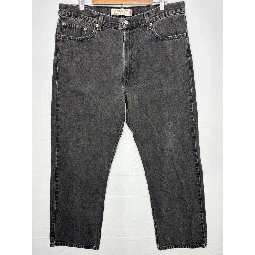 Levi's‎ 505 Straight Leg Jeans Mens Gray Denim Cotton Regular Fit Outdoor 38x29